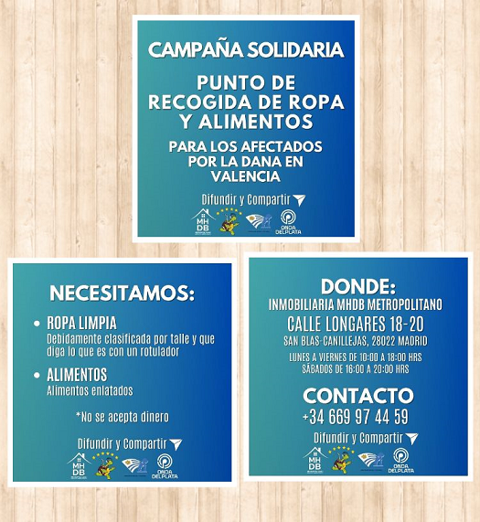 RECOGIDA DE ALIMENTOS Y ROPA EN MADRID PARA LOS AFECTADOS POR LA DANA 